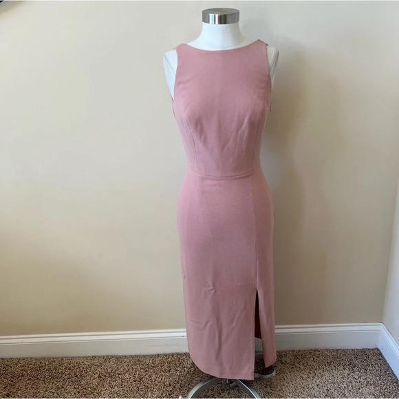 Dress the Population Mackenna low cowl back sheath dress blush pink 866 - Picture 6 of 15